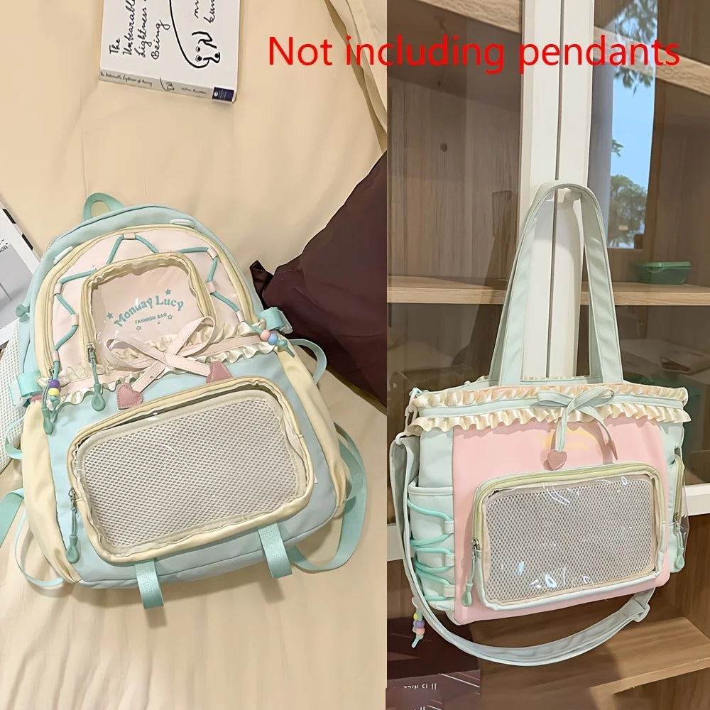 Cute Lightweight Women's Two-Piece Backpack Set for School