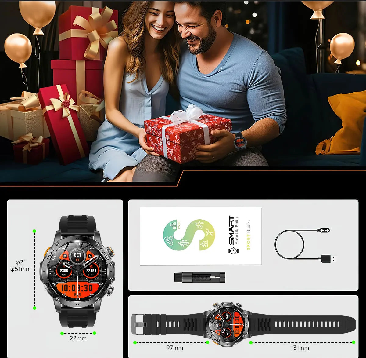 Rugged Military Smart Watch with GPS | Ultimate Fitness Tracker