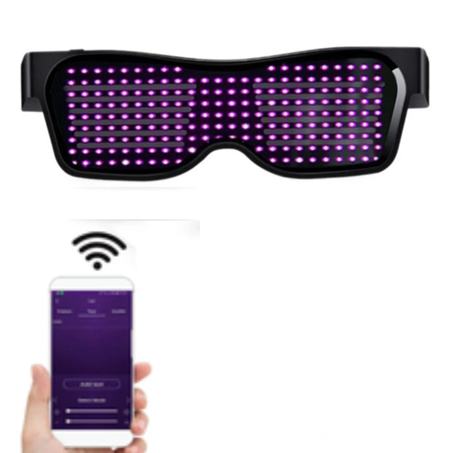 Bluetooth LED Glasses | Rechargeable Smart Glasses for Parties