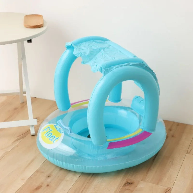 Baby Summer Swimming Ring with Sunshade | Inflatable Pool Toy