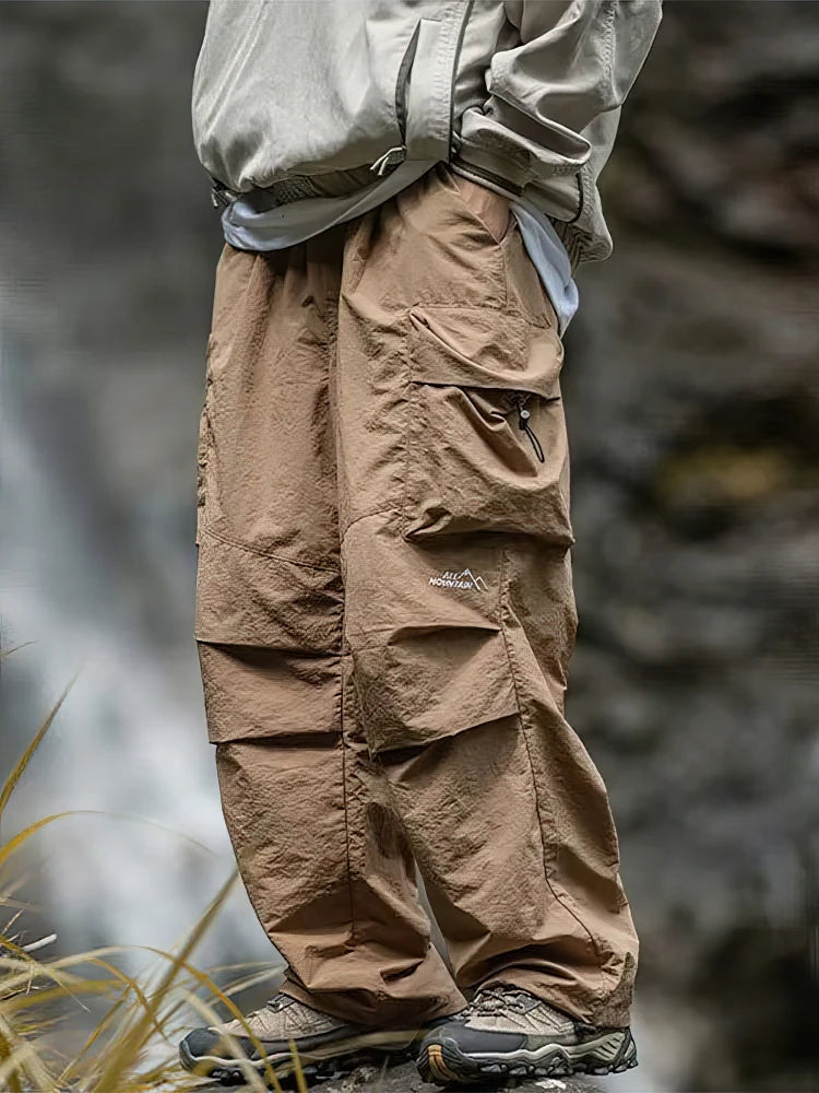 Men's Vintage Baggy Hiking Cargo Pants | Stylish Waterproof Trousers