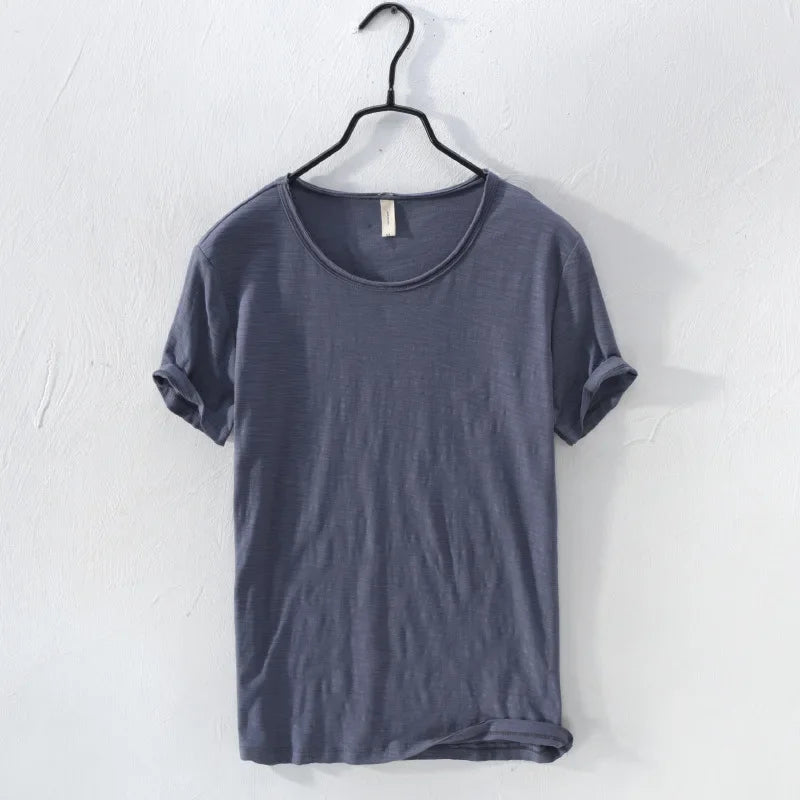 Men's Retro Raw Edge T-Shirt | Lightweight & Breathable Casual Top