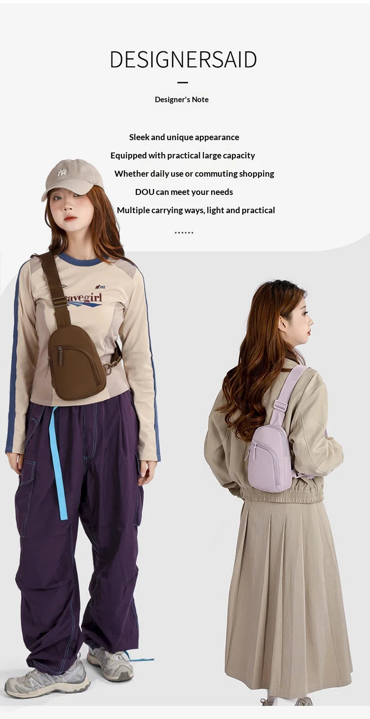 Waterproof PU Leather Sling Bag | Versatile Unisex Chest Bag