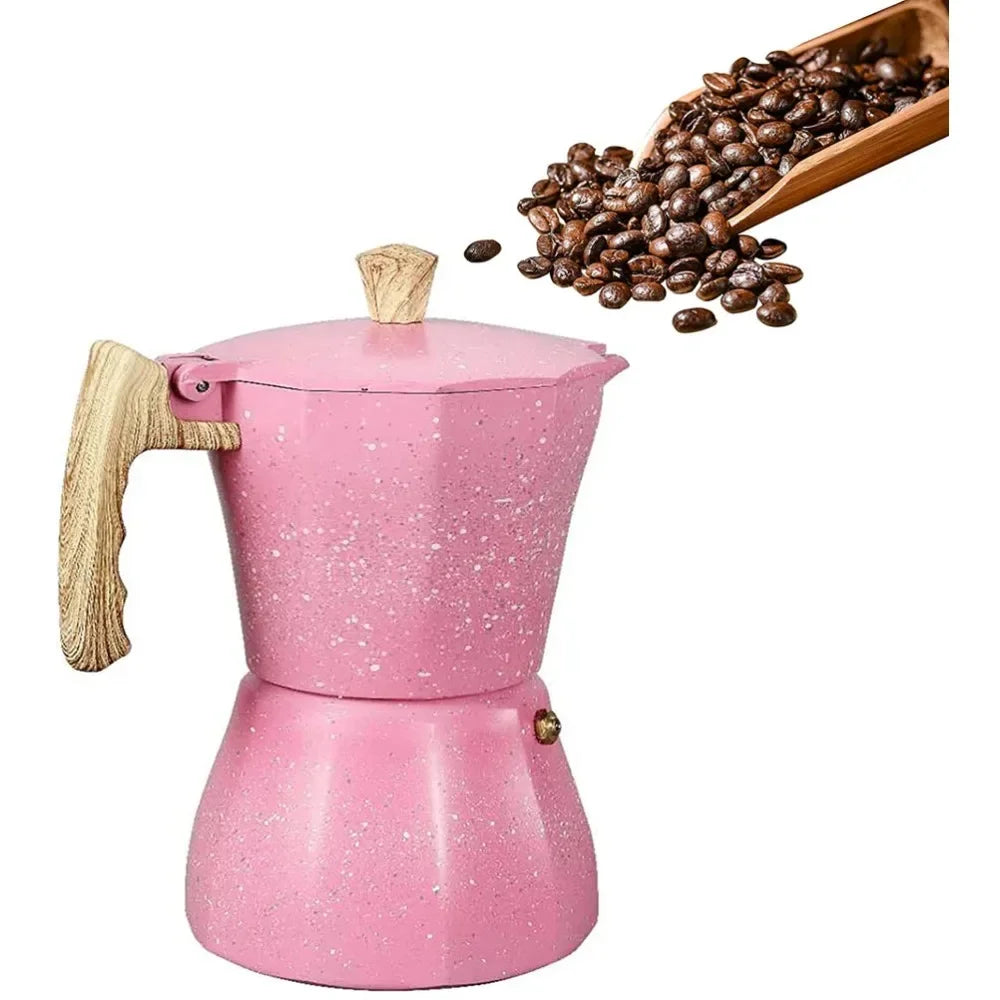 Pink Aluminum Moka Pot | Reusable Mocha Espresso Maker for Home