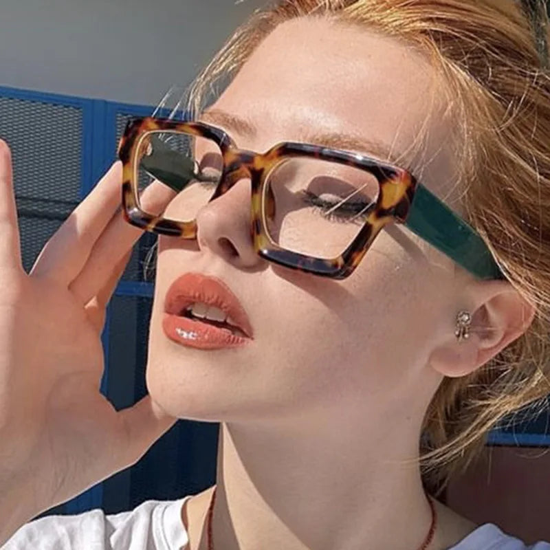 Stylish Square Concave Frame Blue Light Reading Glasses for Women