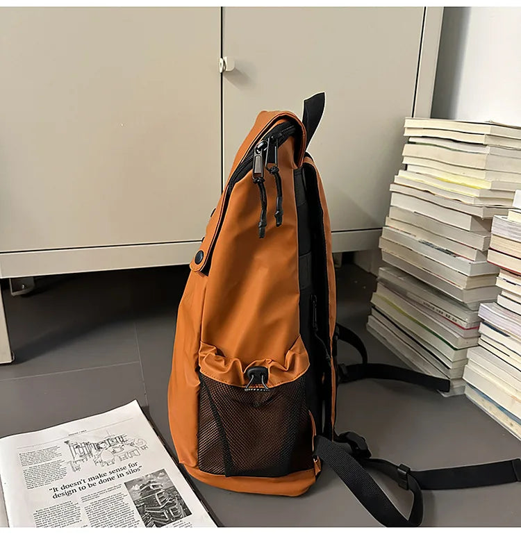 Large Waterproof Leather Backpack for Travel & Business - Unisex