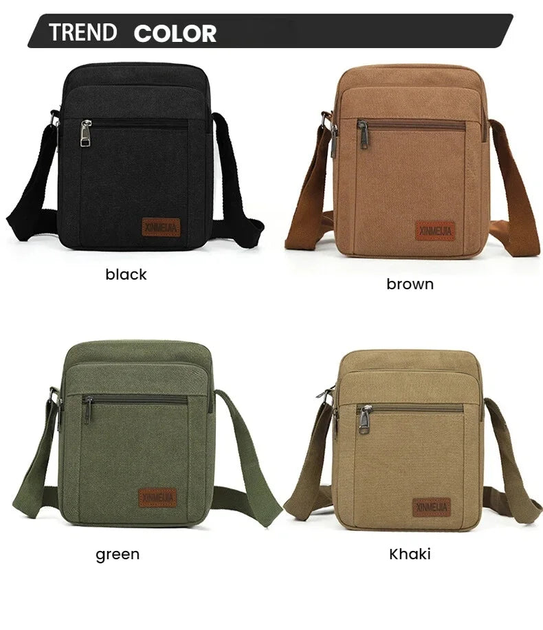 Bolsos de Hombro Cruzados de Lona Duradera para Hombres | Estilo Vintage