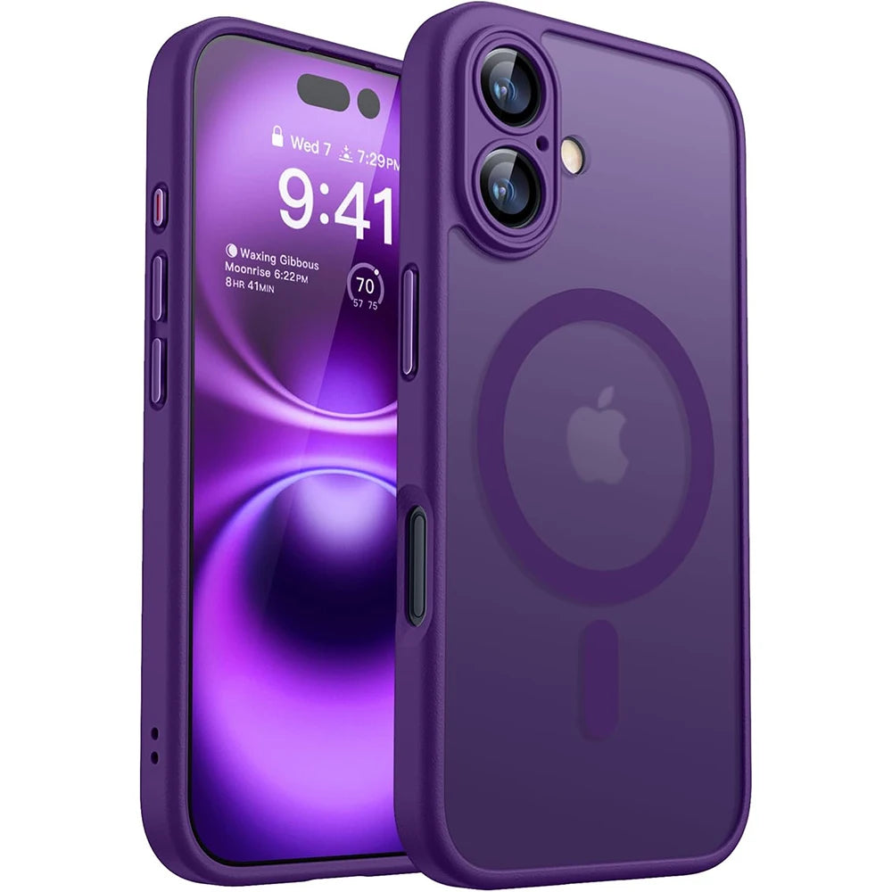 Magnetic Luxury Matte Translucent Shockproof Case for iPhone 16/15/14/13