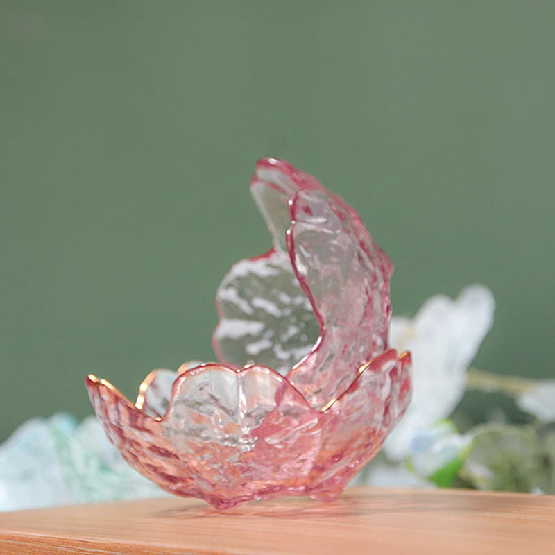 Elegant Cherry Blossoms Seasoning Plate | Nordic Glass Dish