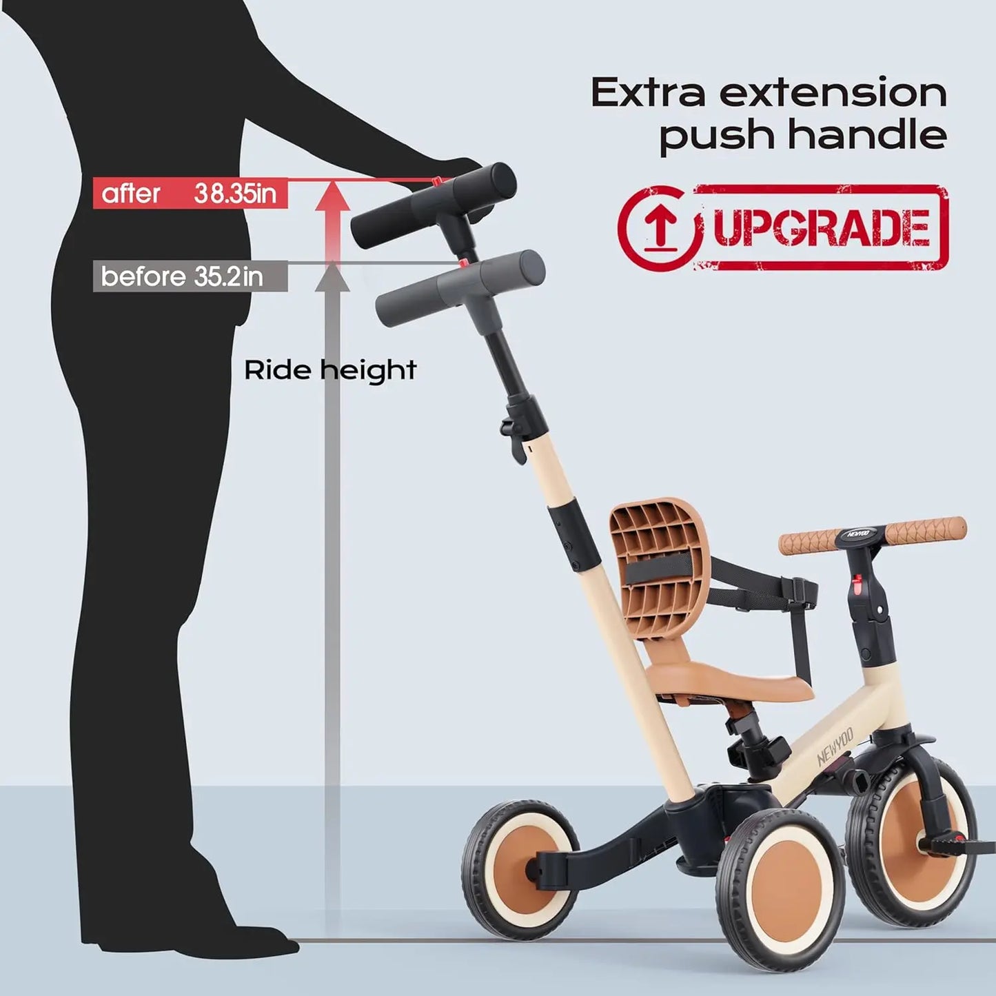 Versatile Toddler Tricycle with Push Handle for Young Adventurers