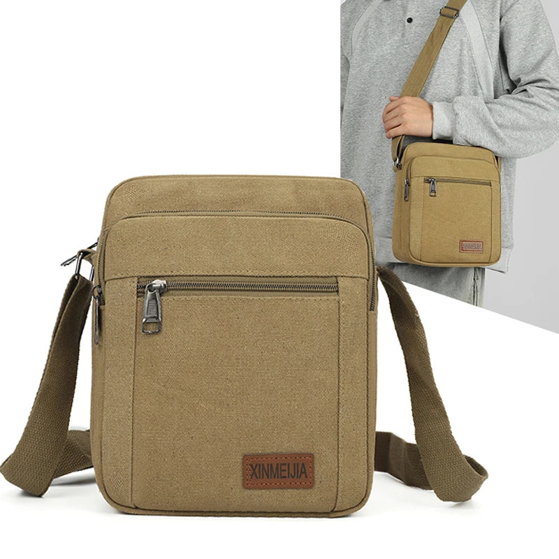 Bolsos de Hombro Cruzados de Lona Duradera para Hombres | Estilo Vintage