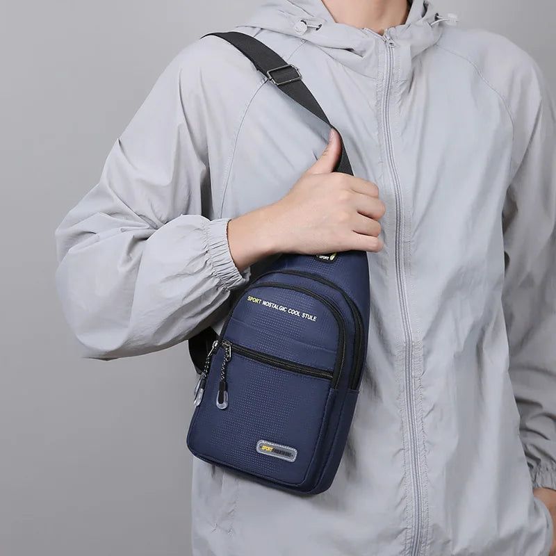 Men's Casual Shoulder Bag with Multiple Pockets for Storage Suitable for Lightweight Shoulder Bags Multifunctional Chest Bags