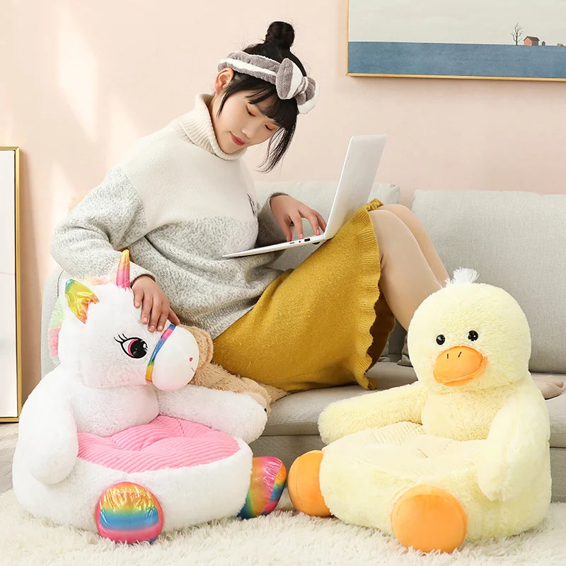 Adorable Plush Cartoon Animal Sofa Chair for Kids | Cozy & Fun