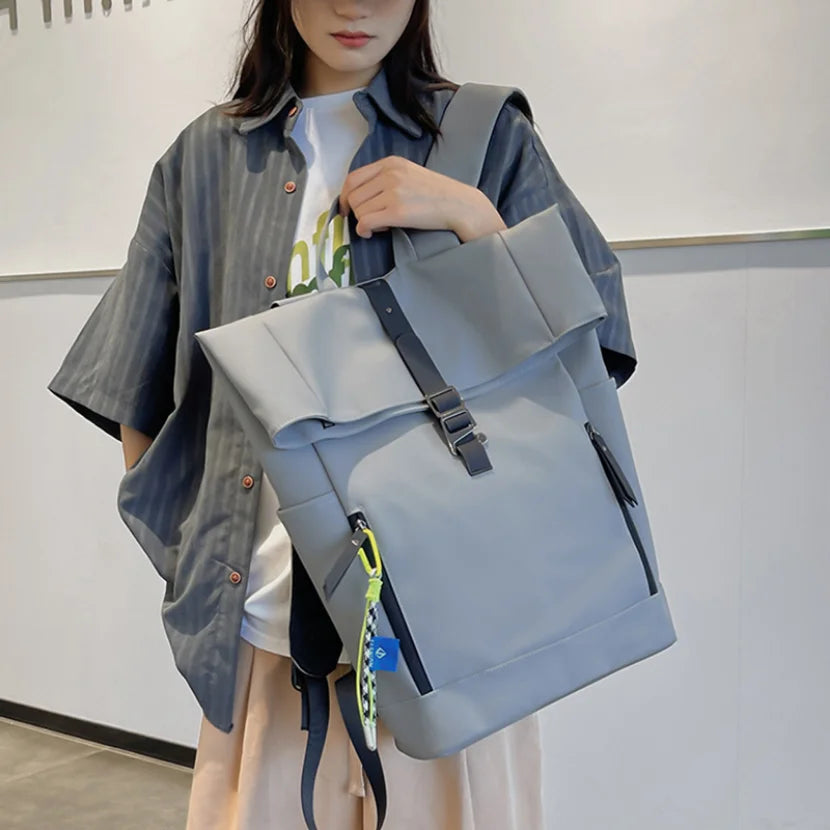 Women's Large Nylon Roll Top Backpack | Versatile Travel Companion