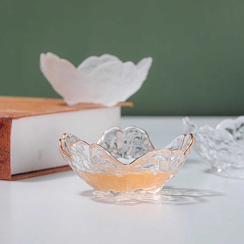 Elegant Cherry Blossoms Seasoning Plate | Nordic Glass Dish
