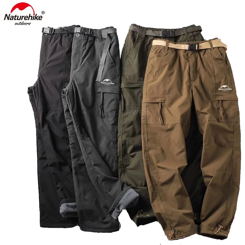 Thick Waterproof Fleece Cargo Pants for Outdoor Adventures