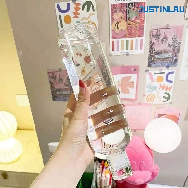 Transparent Borosilicate Glass Water Bottle | Portable Travel Cup