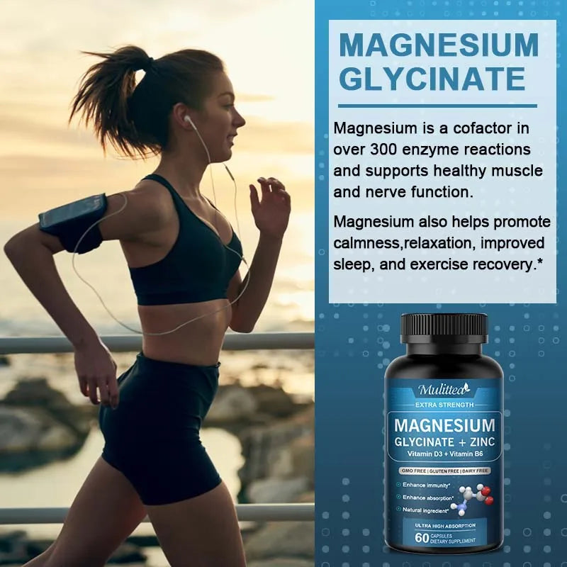 Glycine Magnesium with Zinc & Vitamin D3 - Natural Sleep Support