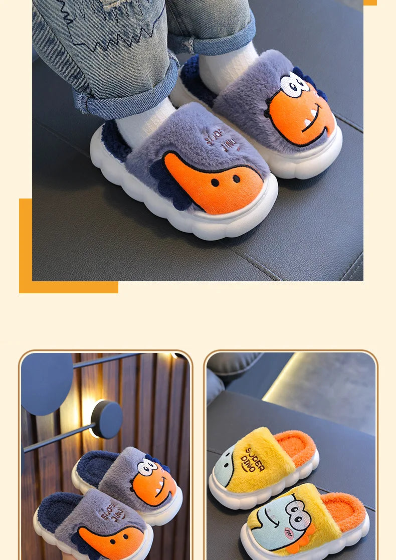 Cute Dinosaur Slippers for Kids | Warm and Cozy Indoor Shoes