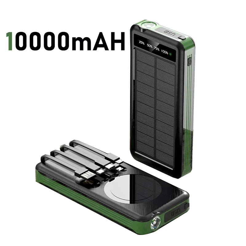 50000mAh Solar Power Bank with Wireless Fast Charging & Dual USB