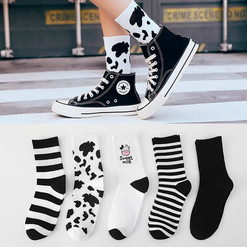 Cute Patterned Cotton Crew Socks for Women | Fun & Stylish Designs
