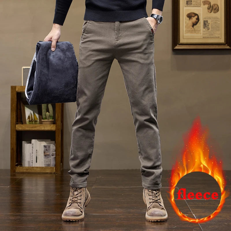 Warm Fleece Lined Jeans for Men | Slim Fit Thermal Denim Pants