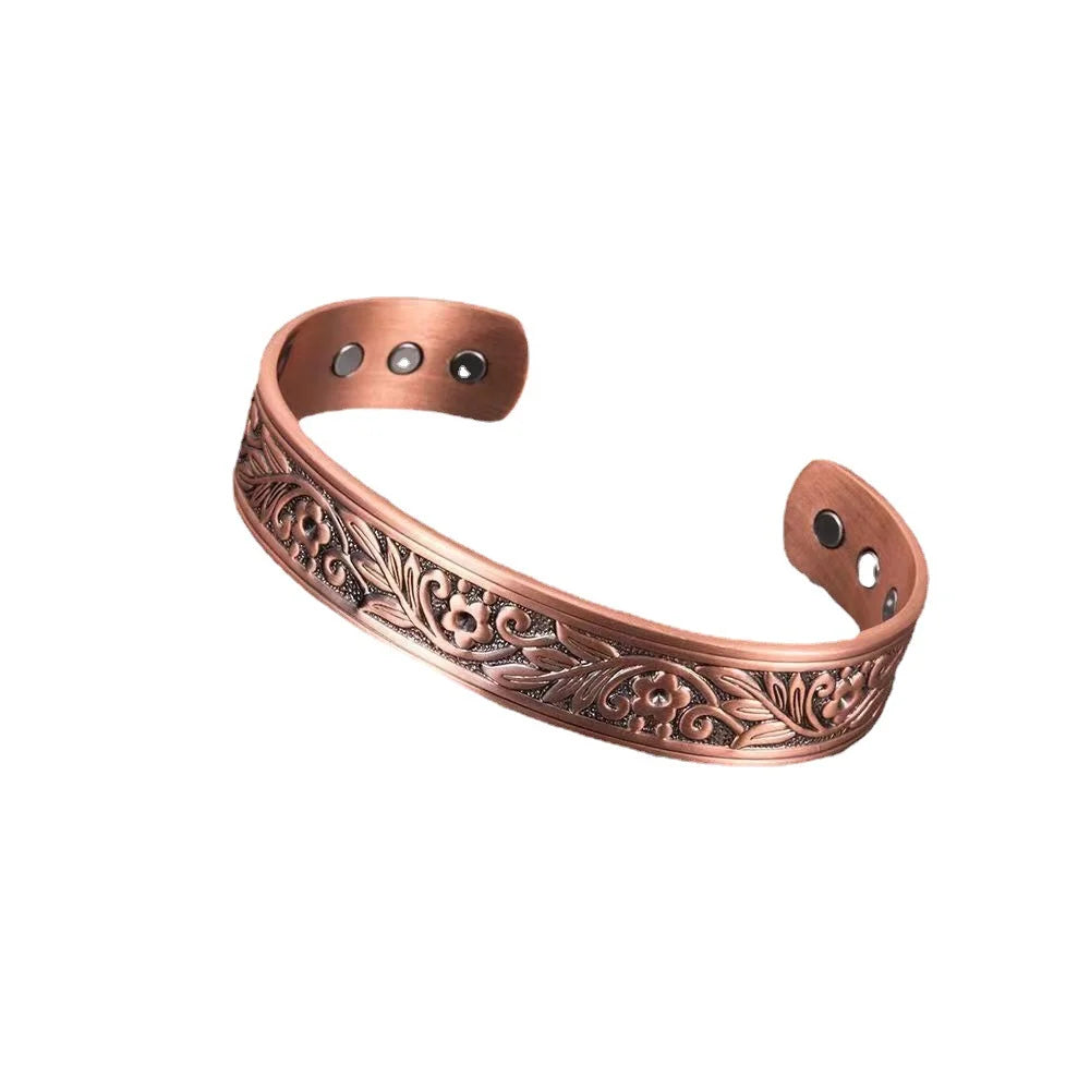 Vintage Magnetic Energy Wristband Bracelet | Antique Copper Charm