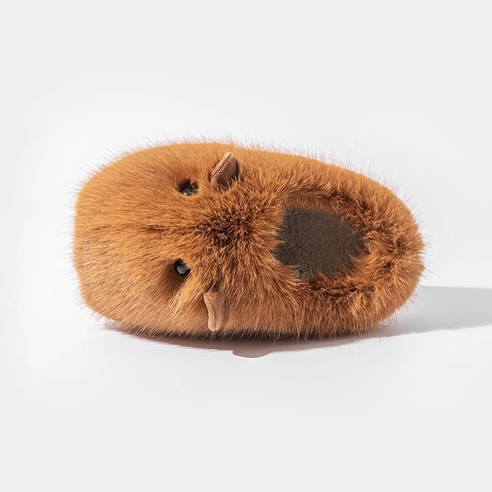 Women's Cute Plush Capybara Slippers | Fluffy Winter Indoor Shoes