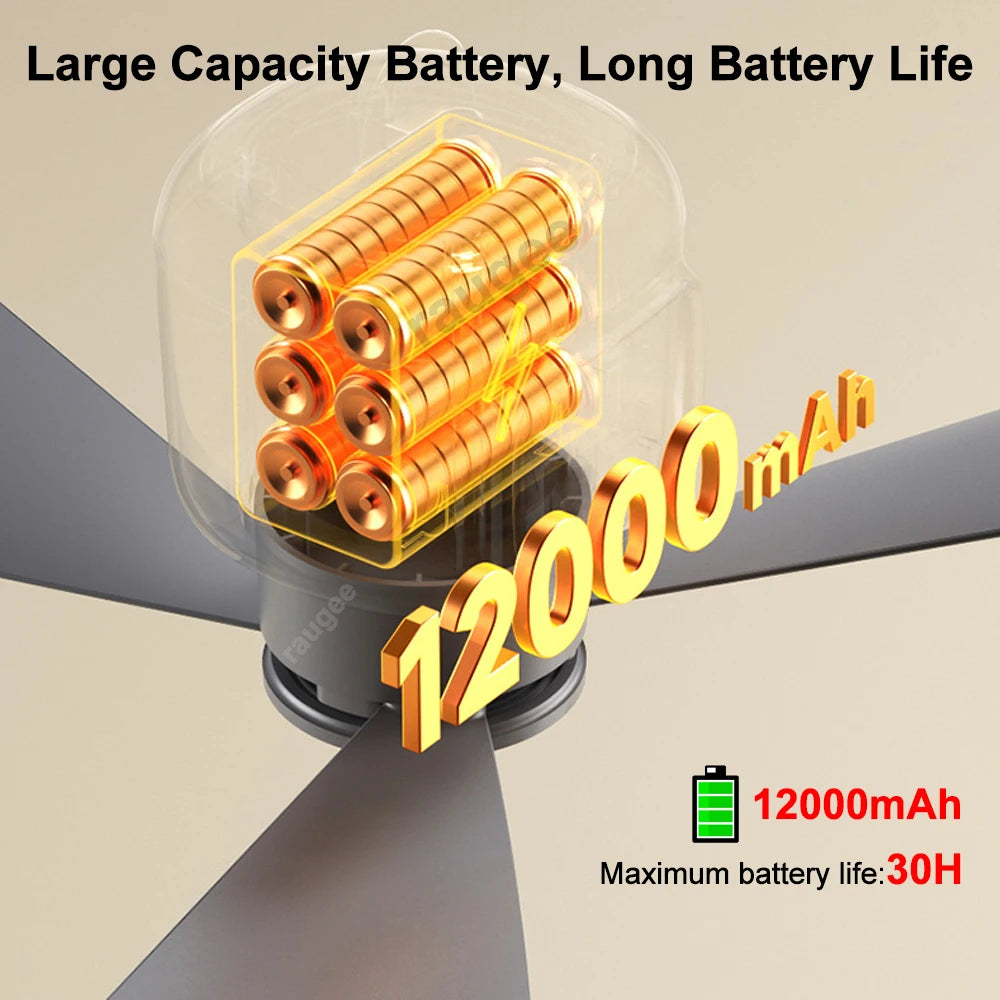 12000mAh Portable Camping Fan with Remote Control | Cool & Light