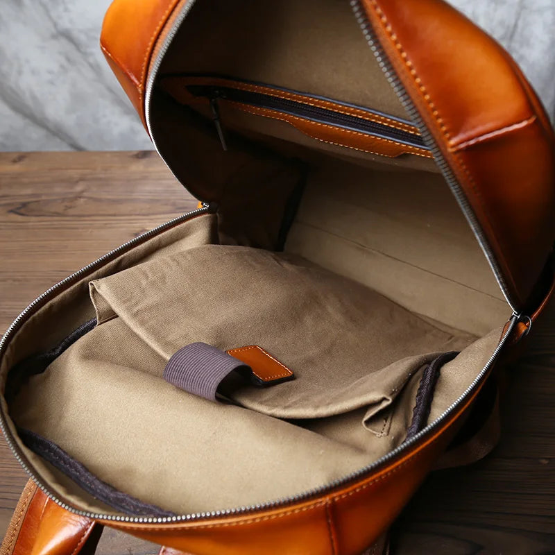Vintage Leather Backpack | Large Capacity Casual Computer Bag