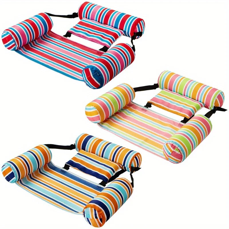 3 Pack Inflatable Pool Float Loungers | Heavy-Duty Hammock Chairs