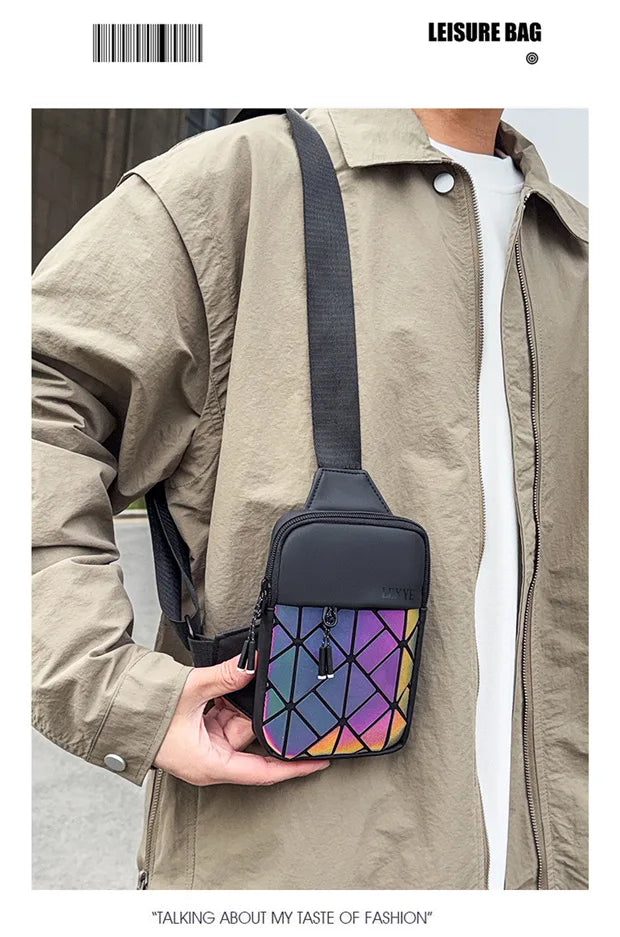 Stylish Crossbody Small Bag | Fashionable Rhombus Grid Design