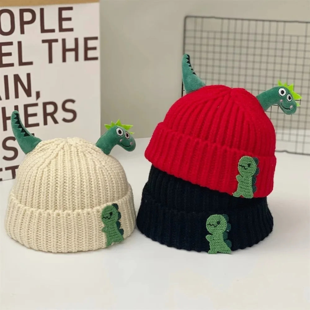 Cute Dinosaur Baby Knitted Winter Hat | Warm Wool-Blend Beanie