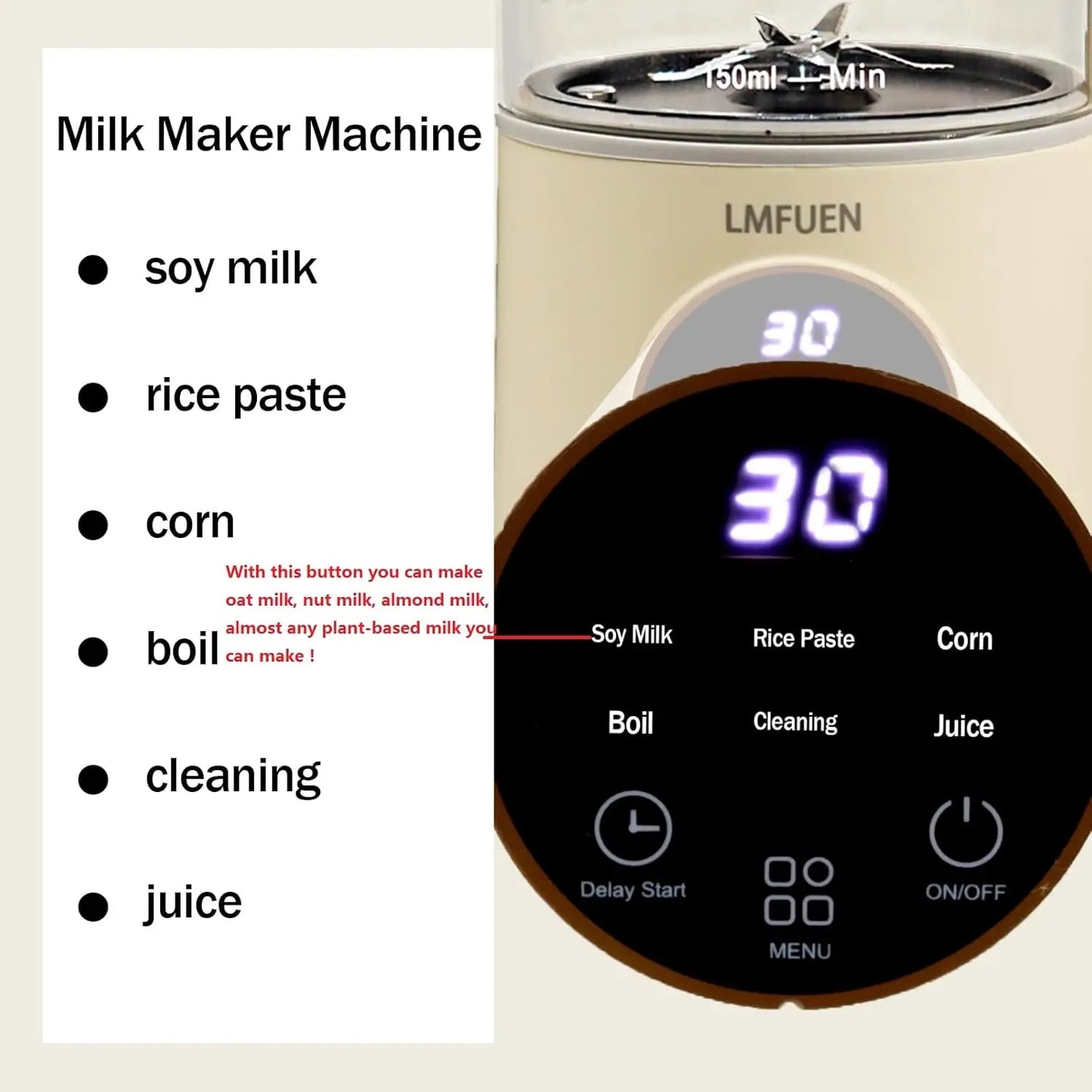 Automatic Nut Milk Maker | 40oz Cold & 27oz Hot Blender