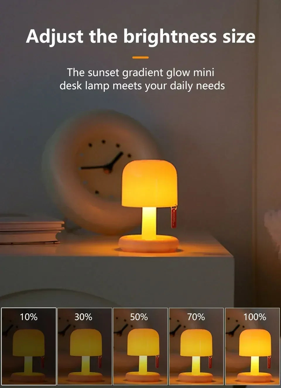 Creative USB Rechargeable Sunset Night Lamp | Mushroom Design