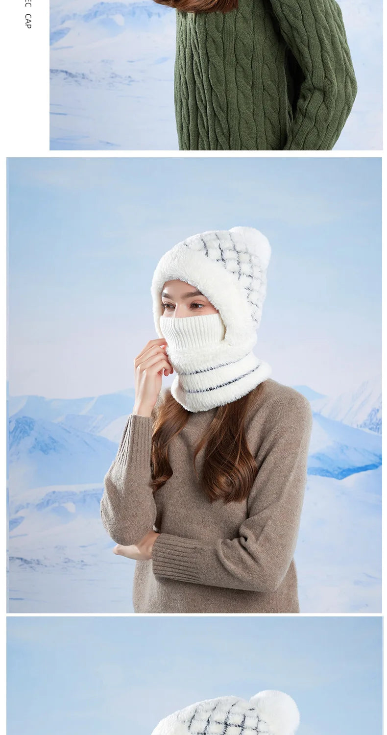 Women's 3-in-1 Fleece Lined Cycling Balaclava | Winter Windproof Hood