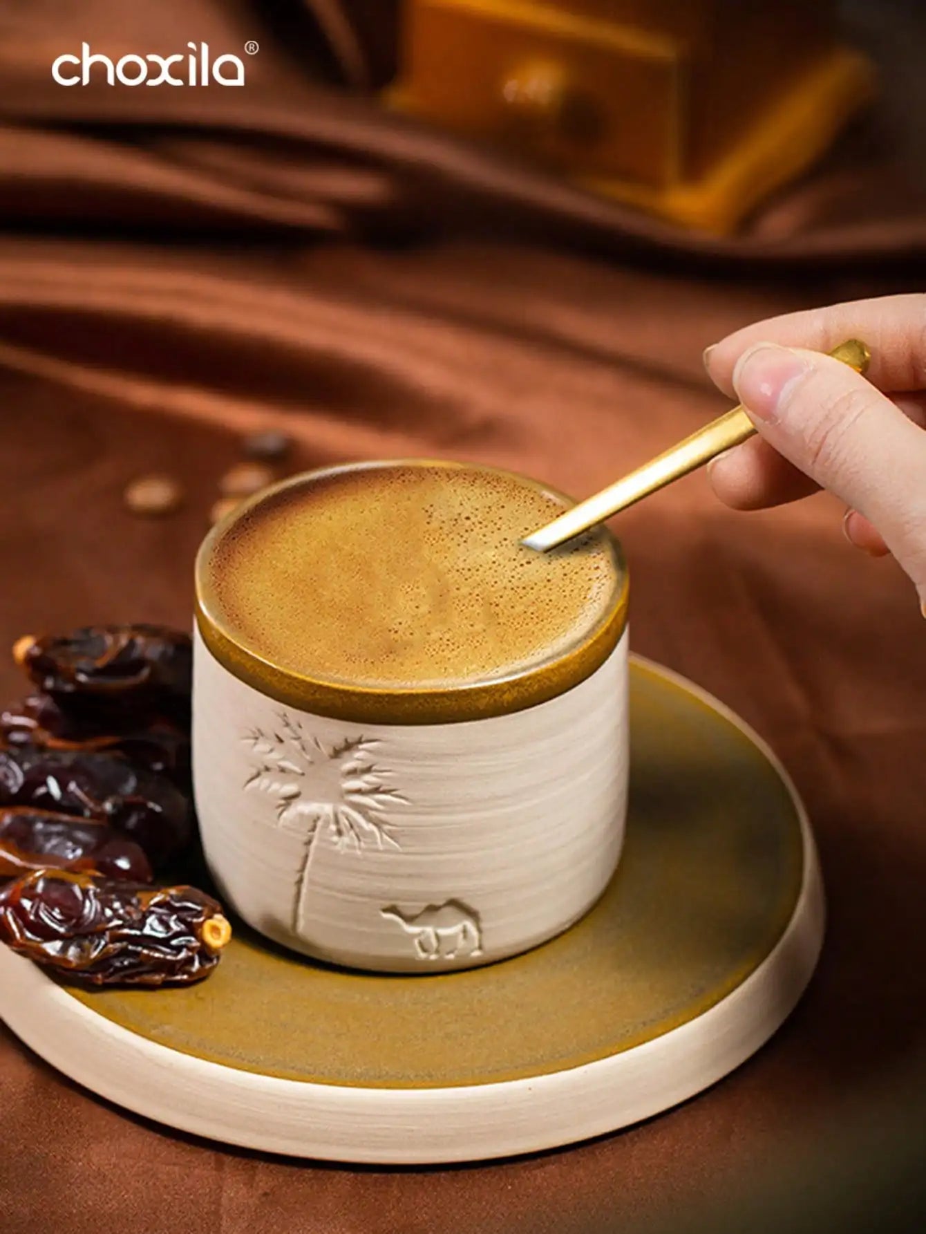 Desert Camel & Palm Tree Ceramic Coffee Mug | Unique Home Decor