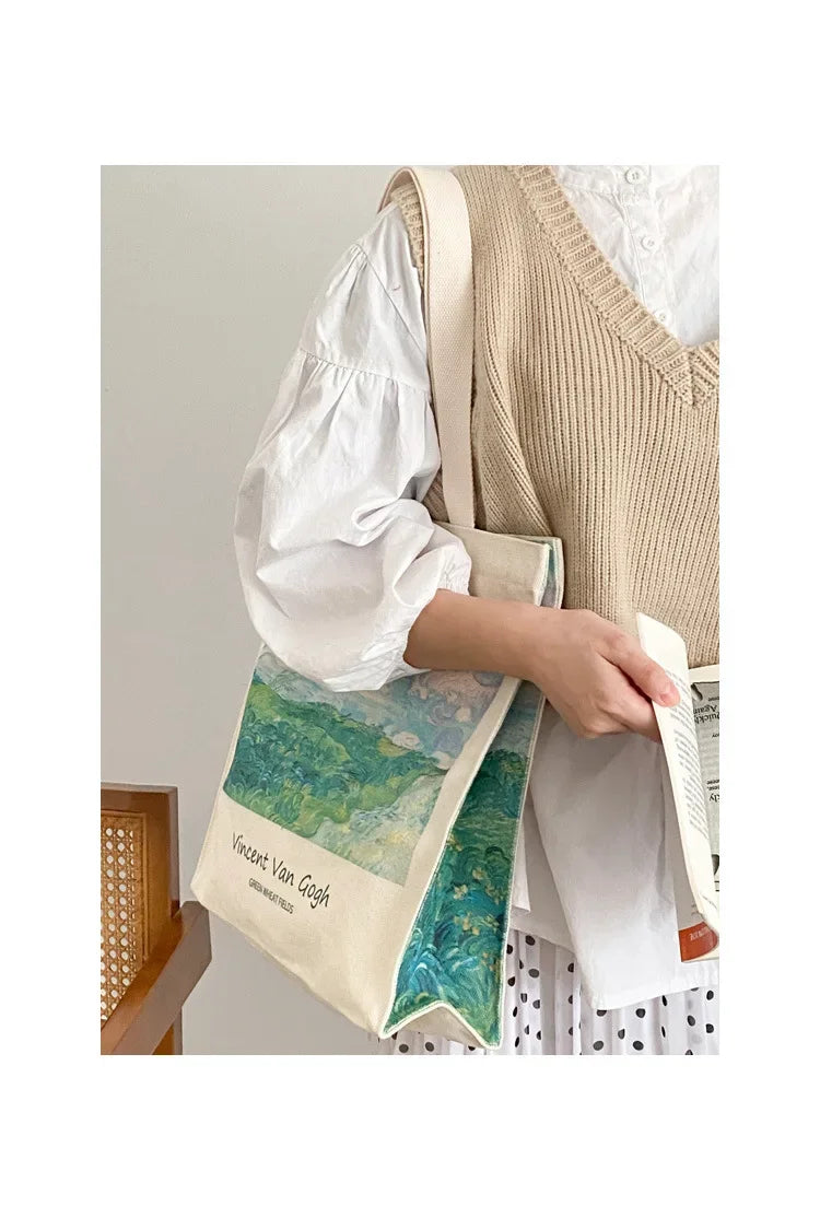 Vintage Canvas Shoulder Bag | Stylish Casual Tote for Women