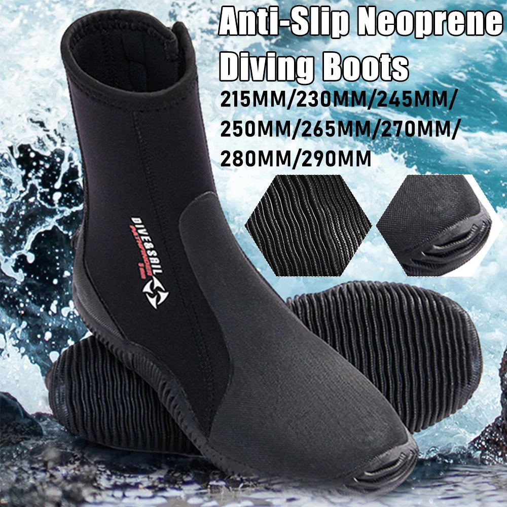 Unisex 5MM Neoprene Diving Boots | Waterproof Snorkeling Water Shoes