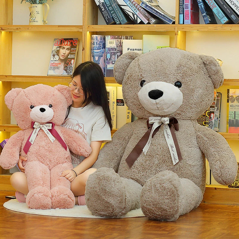 Large Plush Bear Toy | Soft Fluffy Animal Doll for Hugs