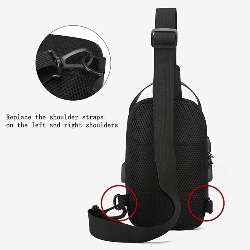 Casual Waterproof Anti-Theft Sling Bag | Durable Chest Backpack