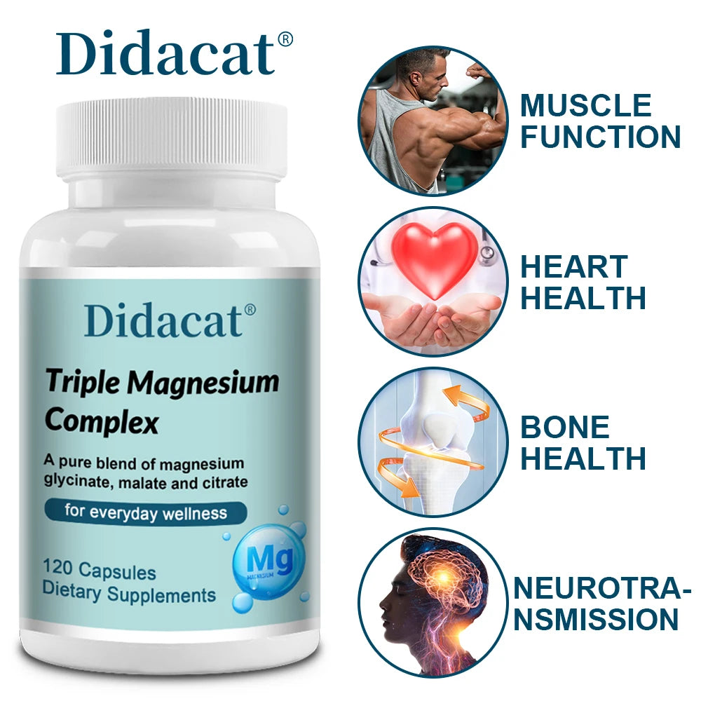 Triple Magnesium Complex Capsules | Bone Strength & Relaxation Support
