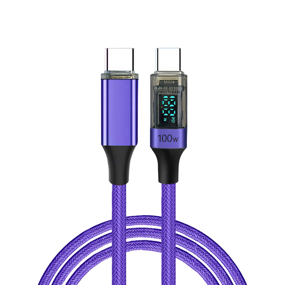 USB Type C to C Fast Charging Data Cable - 100W PD Support