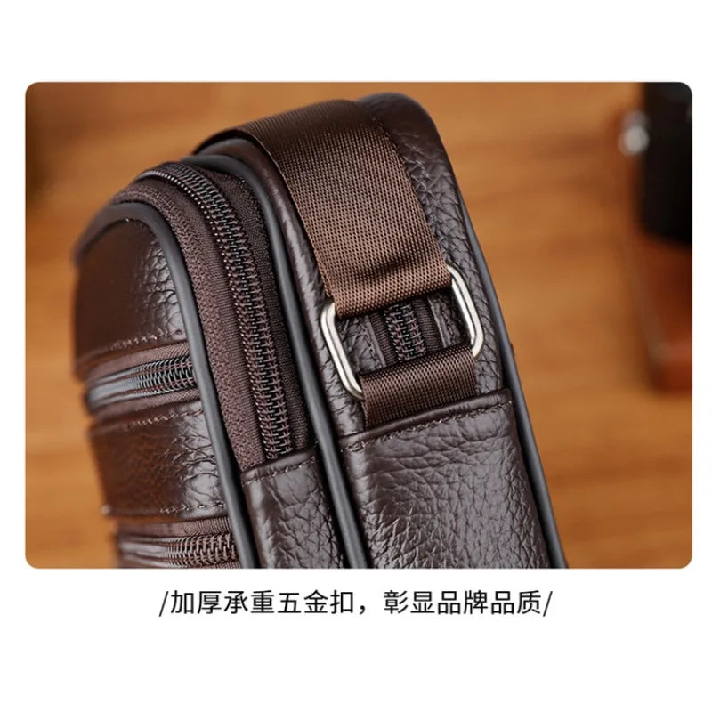 Men's Casual Sling Messenger Bag | Genuine Leather Crossbody