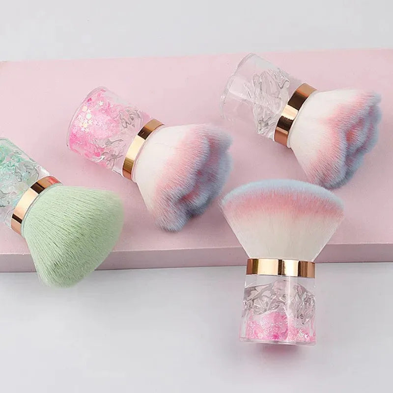 Portable Pink Blush and Nail Dust Brush | Essential Beauty Tool