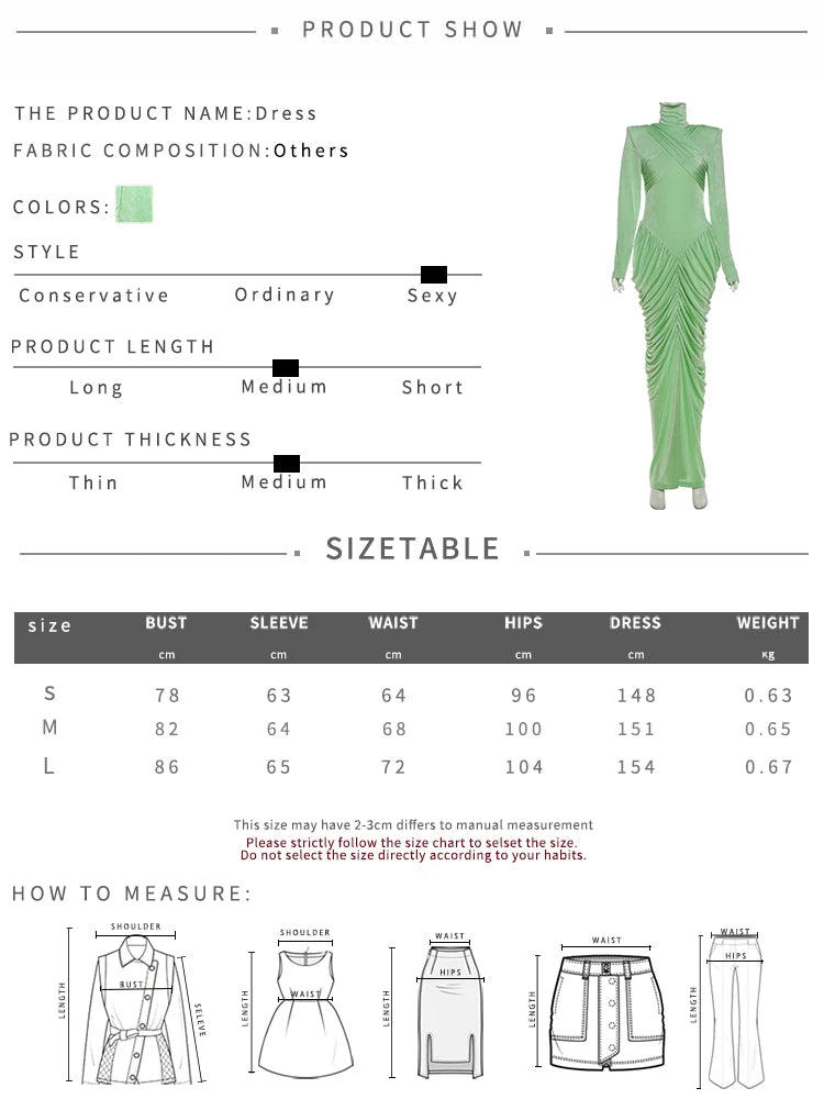 Elegant Autumn Maxi Dress | Turtleneck Full Sleeve Womens Dress