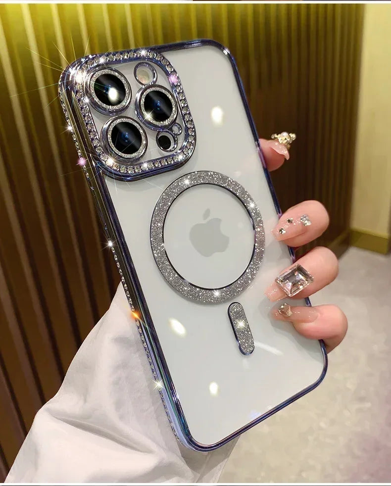 Sparkling Glitter Diamond Transparent Case for iPhone Models