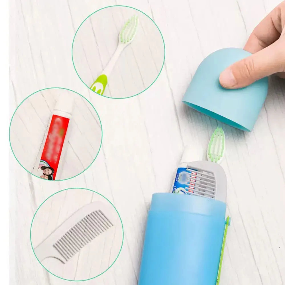 Three-Sided Soft Toothbrush Set with Travel Case & Floss