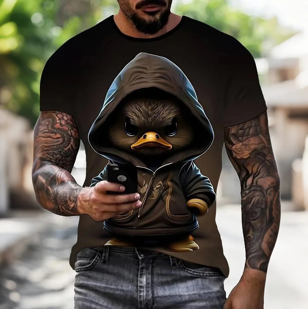 Funny Duck 3D Print Casual Tee | Breathable, Lightweight & Trendy