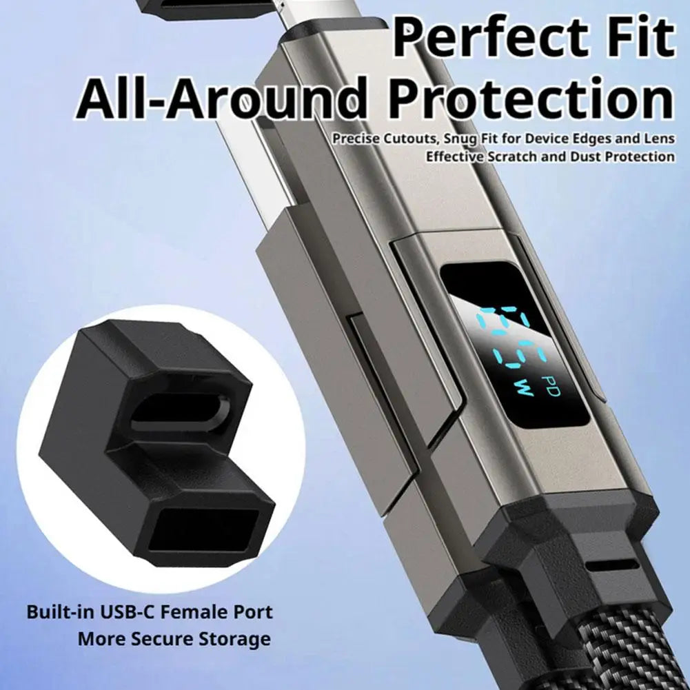 4 in 1 Keychain Charging Cable | Versatile USB C Cable with Display